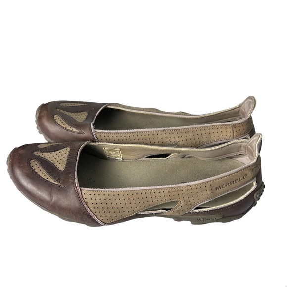 Merrell Oceania Sand Brown and Tan Vibram Ballet Flat Loafer Women's Size 9 - Picture 2 of 15